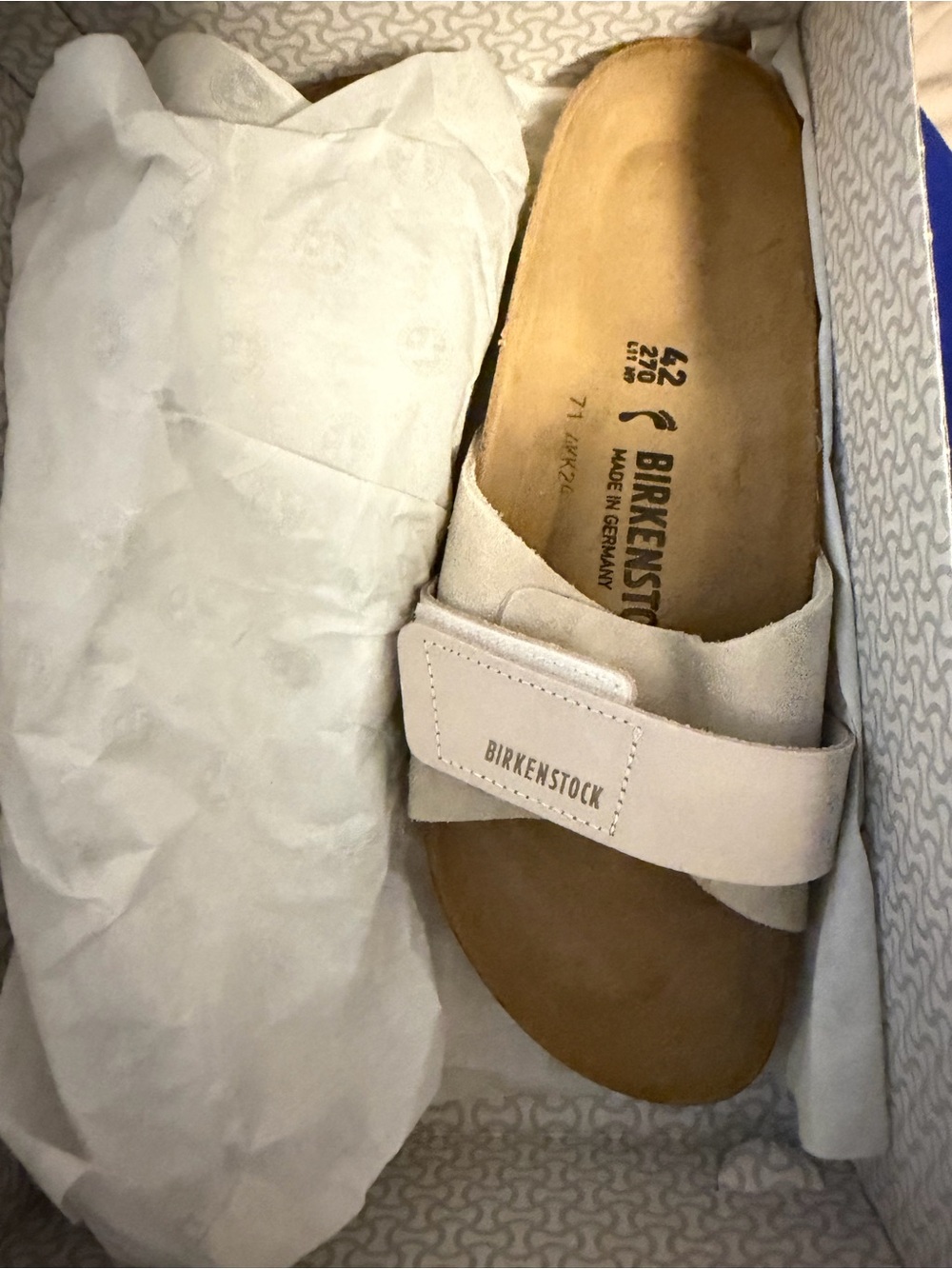 Birkenstock Olita Single Strap Slide Sandal in Light Beige